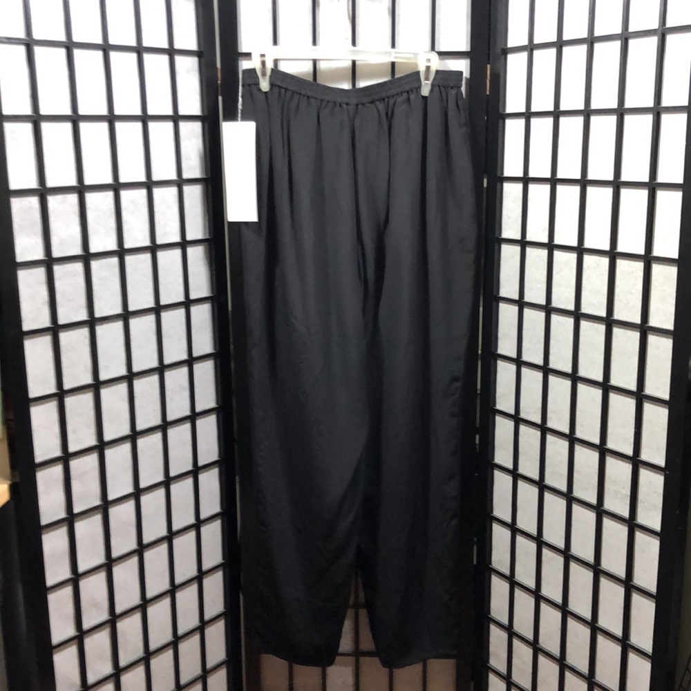 100% Silk M/L Black Pants Diane Gilman